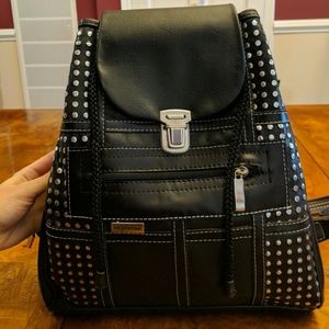 Black leather backpack from Argentina